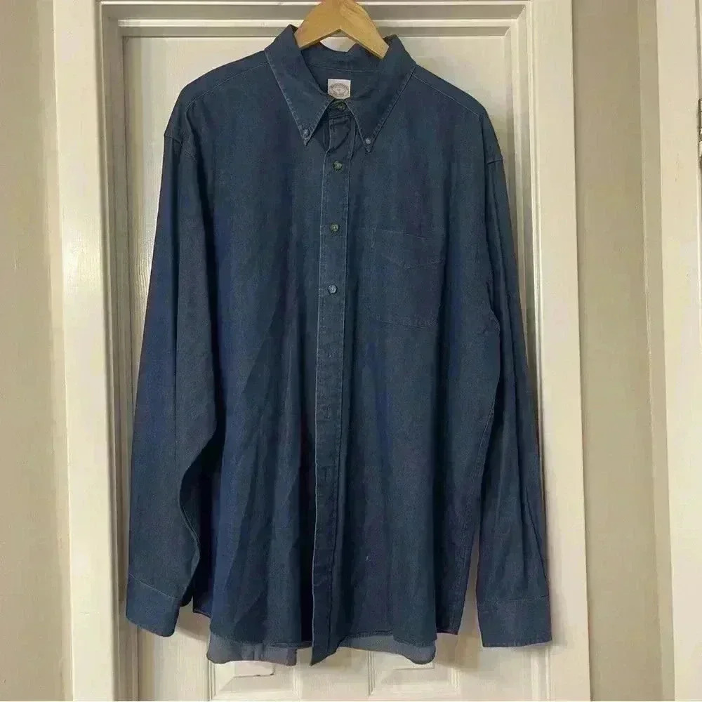 Brooks Brothers Men's Original Polo Shirt Blue Men's XL Preppy